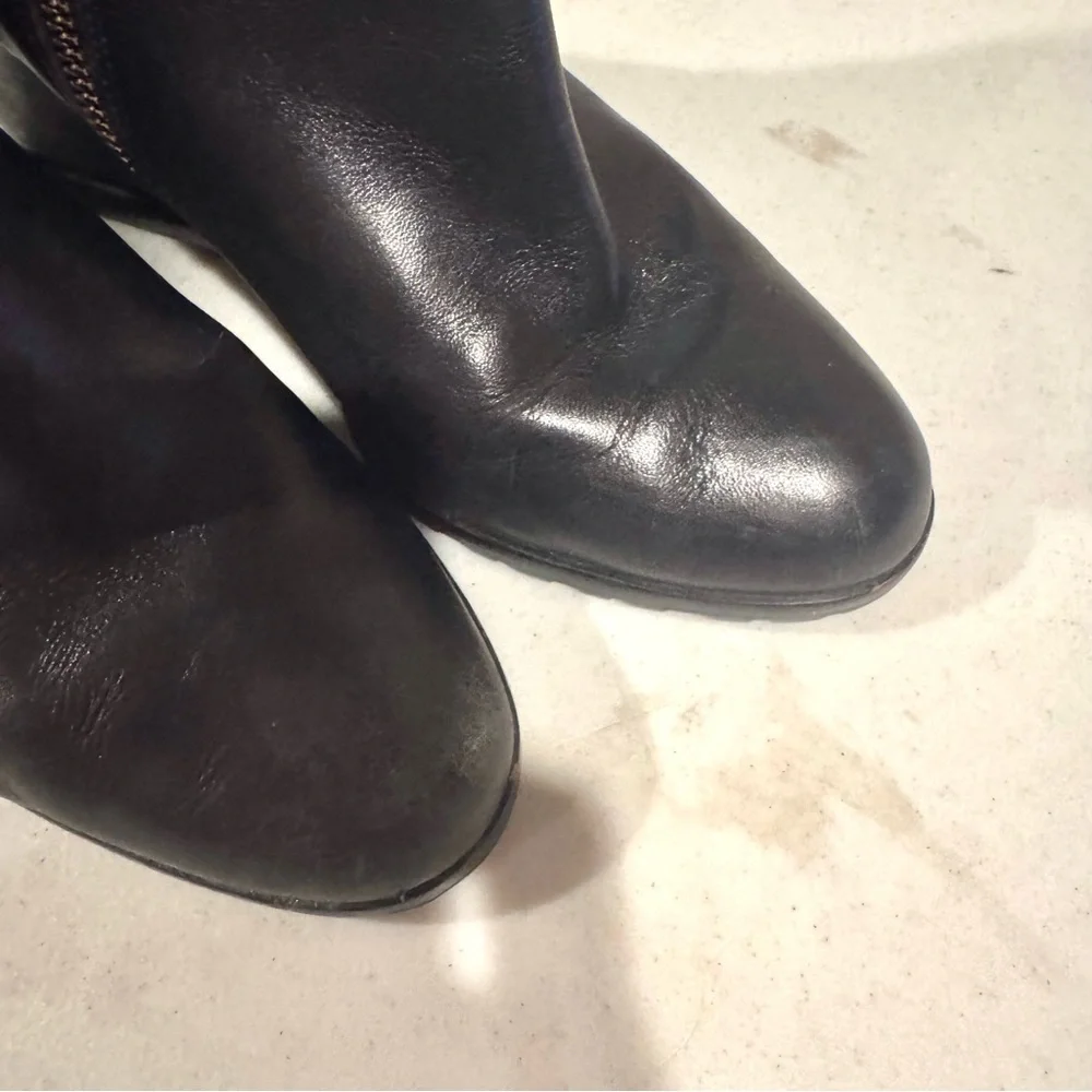 Michael Michael Kors Leather Double Zip Wedge Ankle Booties Black Size 9.5 - Picture 3 of 7